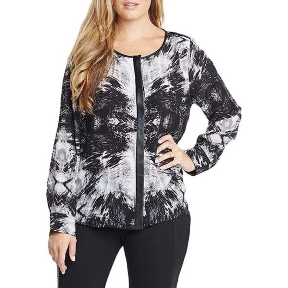 Tart Krista Button-Down Silk Blouse - Abstract - Black Multi